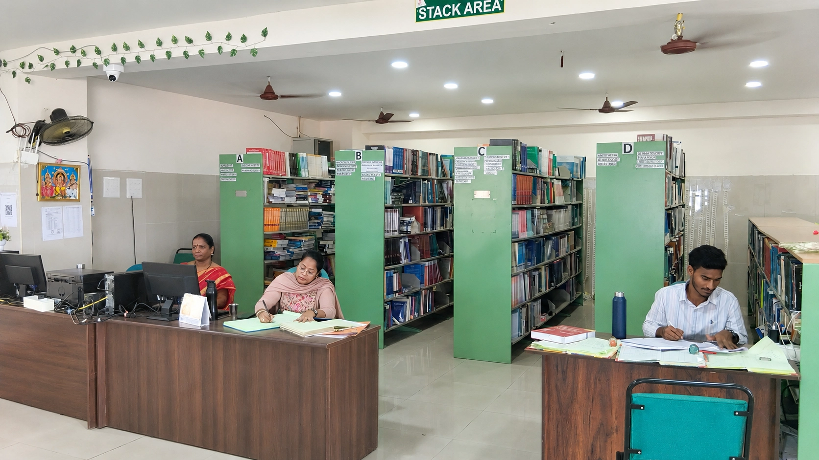 SBMCH Library staff at the circulation desk