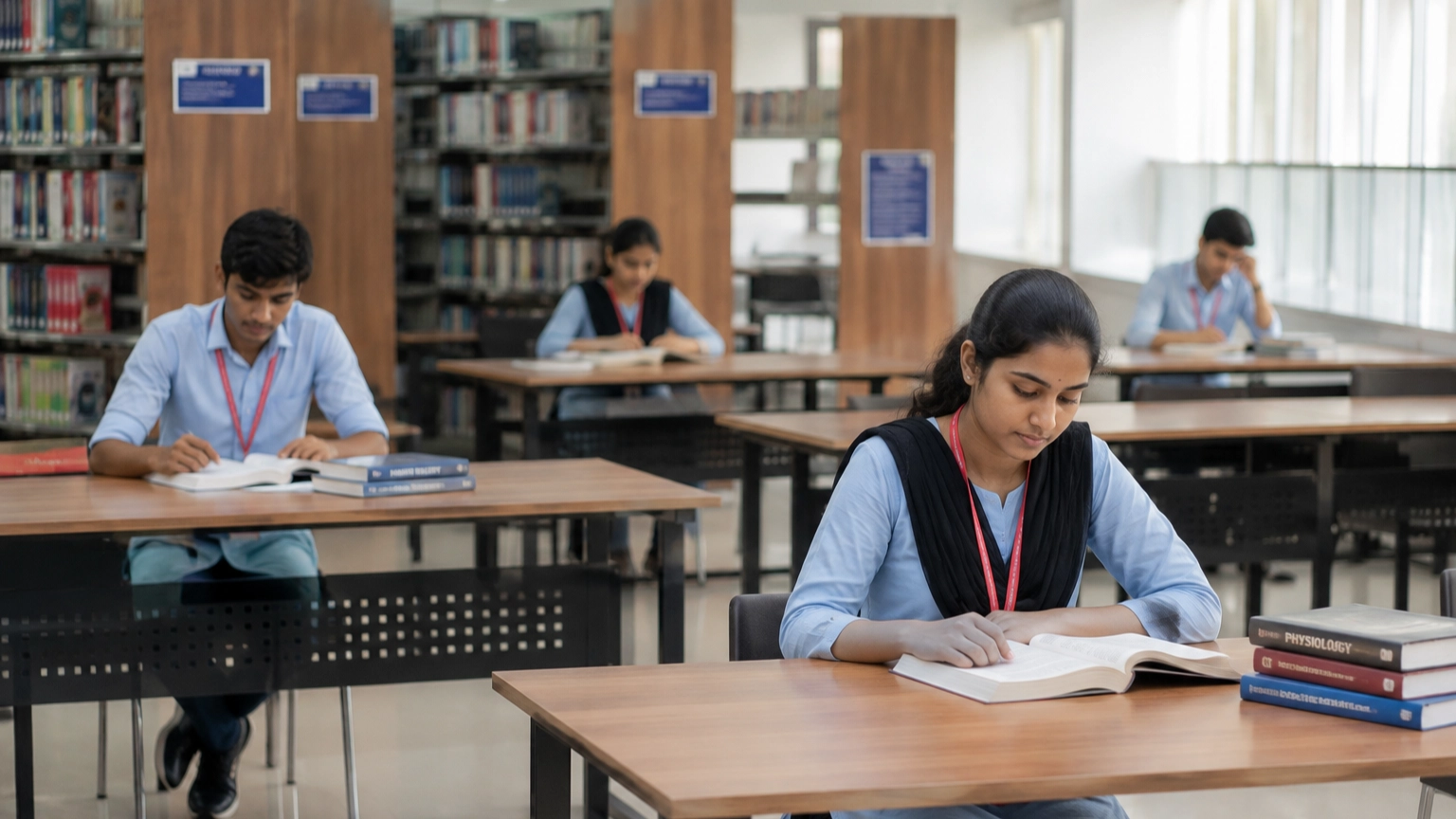 Students studying at the SBMCH Library